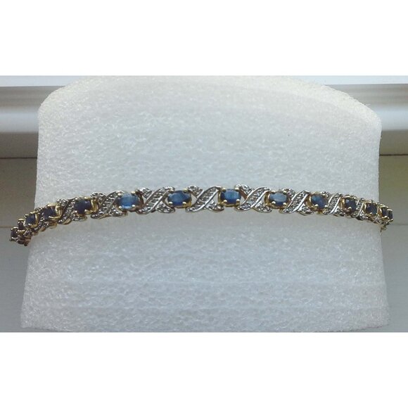Sapphire Diamond 14k Yellow Gold Heirloom Bracelet - Picture 10 of 10